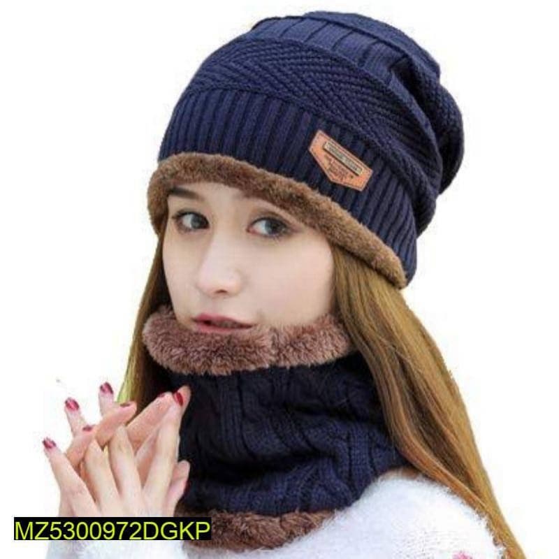 Wool Cap with Warmer Neck