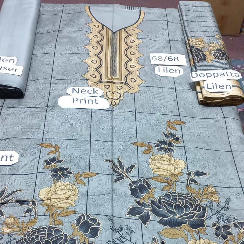 3pcs Linen Digital Printed