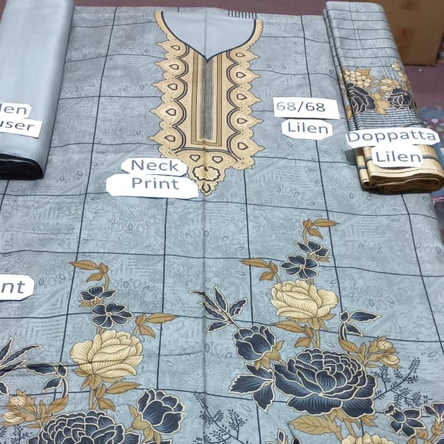 3pcs Linen Digital Printed