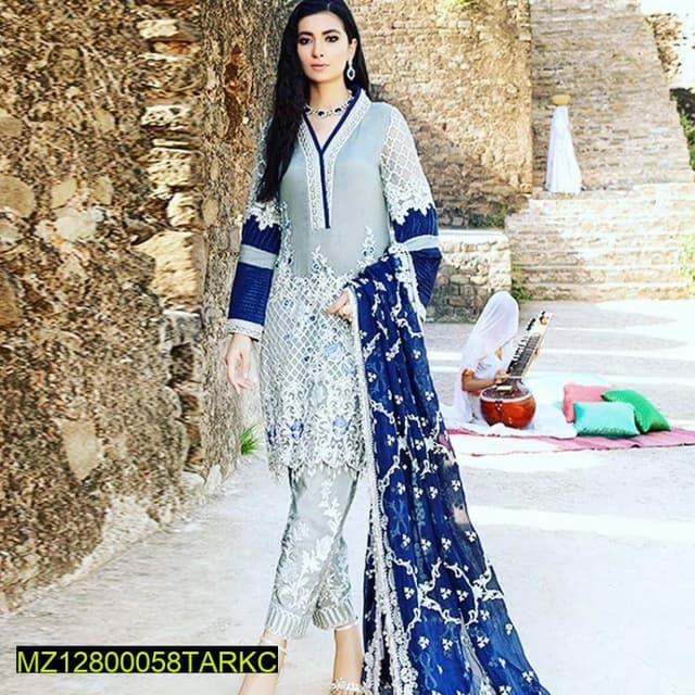 3pcs Embroidered Linen suits