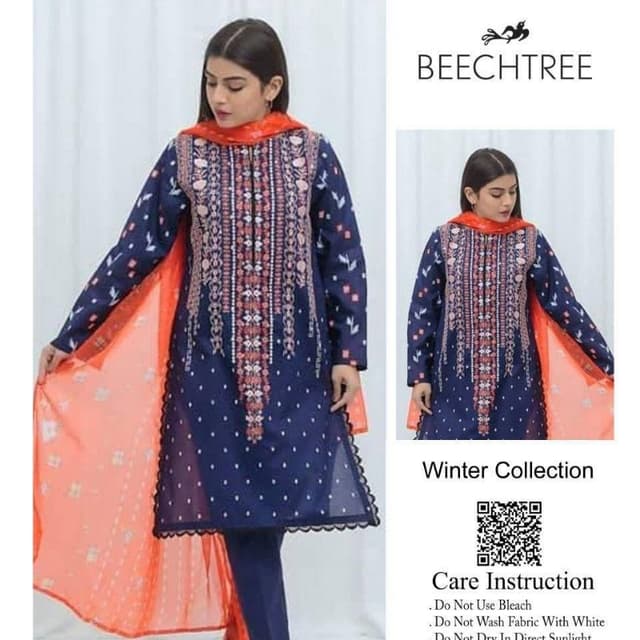 3pcs Embroidered Unstitched Suits