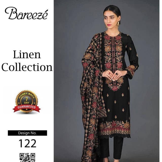 3pcs Linen Heavy Embroidered Suits