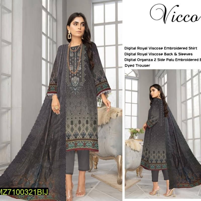 3pcs Unstitched women's Suits