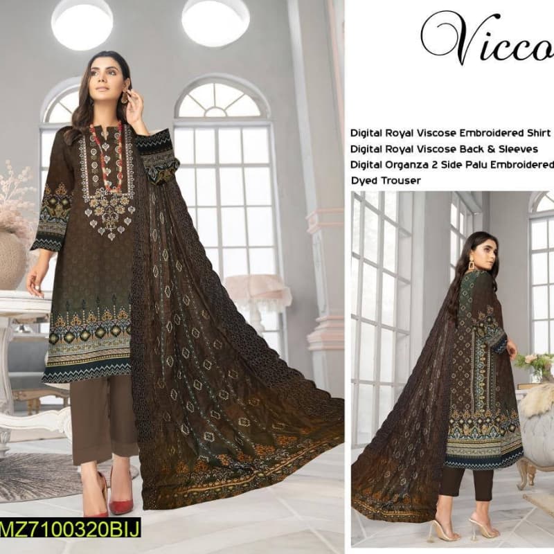 3pcs Vicca Choice Unstitched Suits