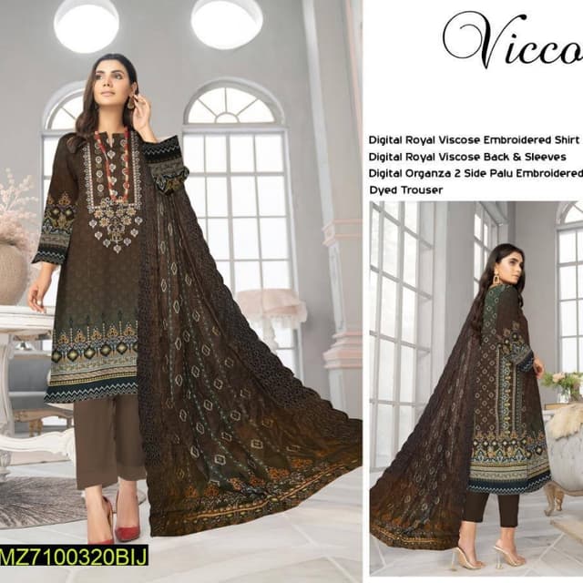 3pcs Vicca Choice Unstitched Suits