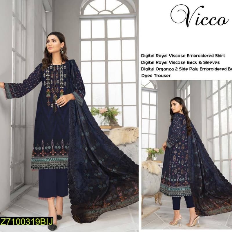 3pcs Vicca Choice Unstitched Suits