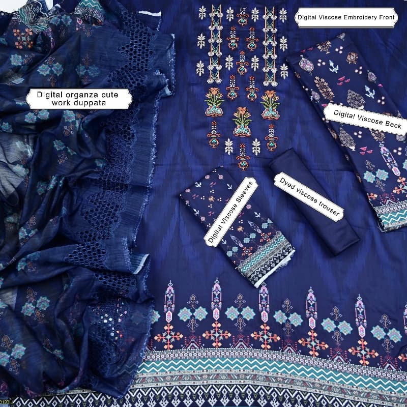3pcs Vicca Choice Unstitched Suits