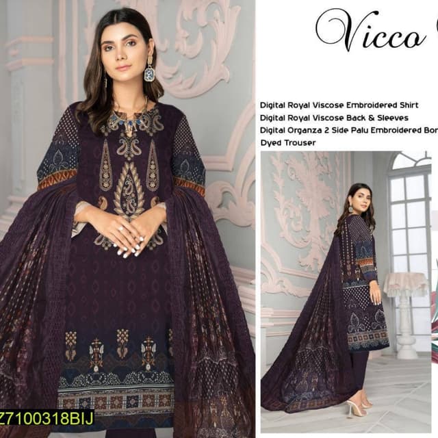 3pcs Vicca Choice Unstitched Suits collection