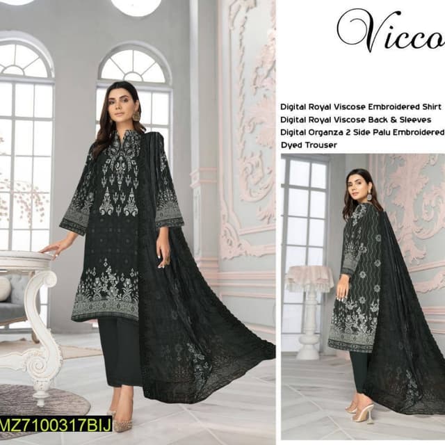 3pcs Unstitched women's Suits