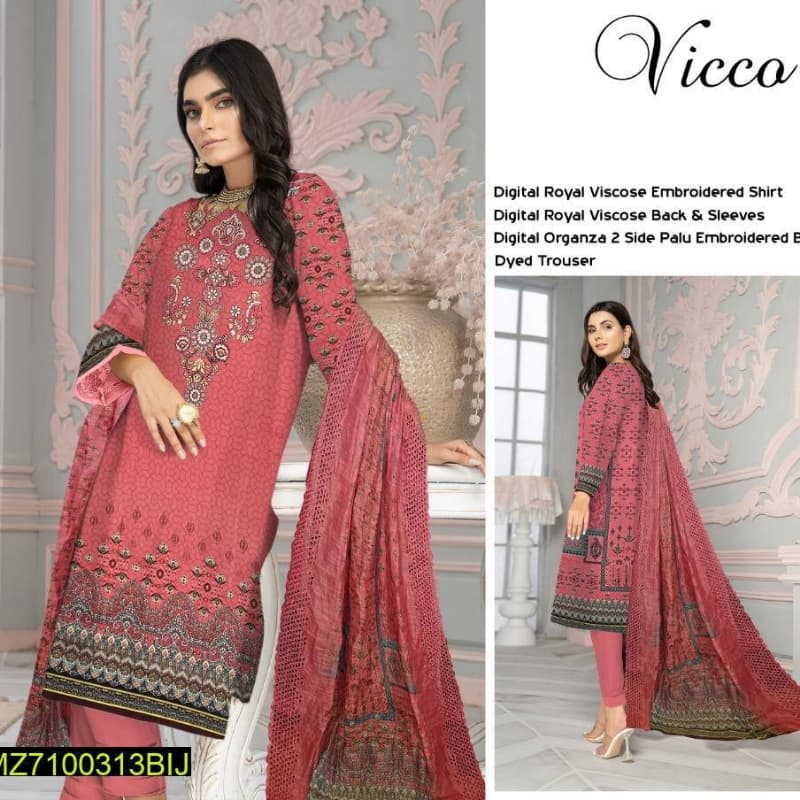 3pcs Unstitched women's Suits collection