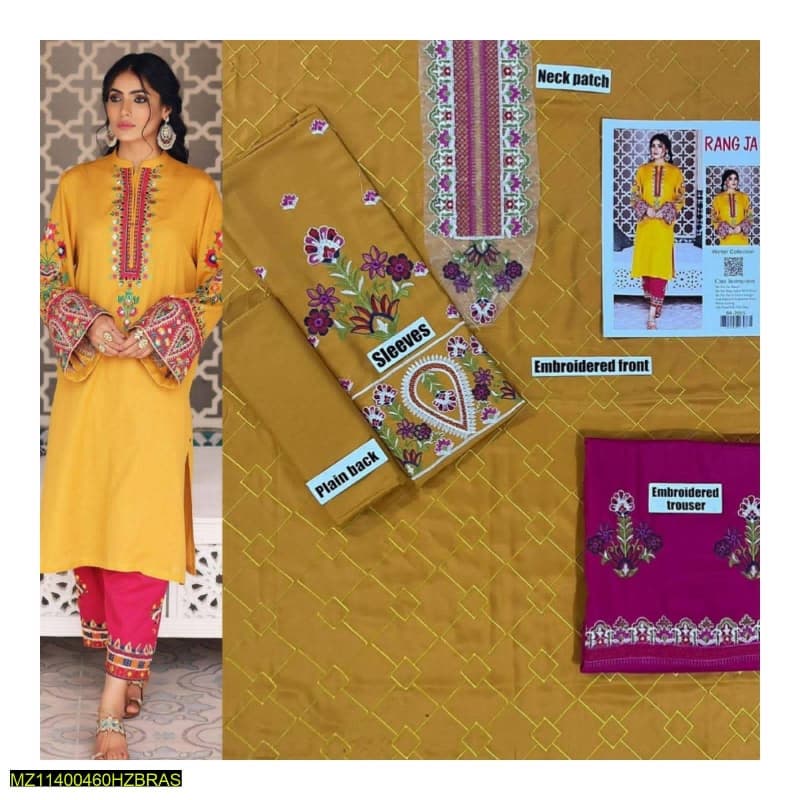 2pcs Linen Embroidered winter collection