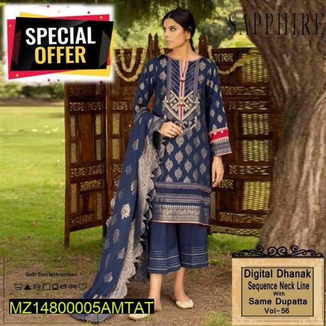 3pcs Dhanak suits collection